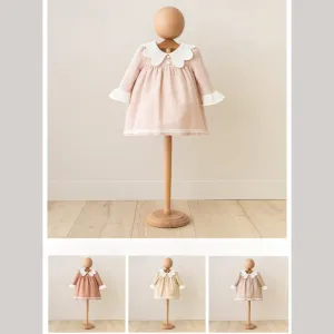 100% Cotton Special Lace Collar Smock Natural Dress 3-24M
: Brick / 9-12M