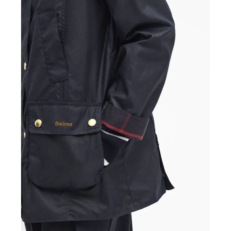 Barbour Modern Beadnell Ladies Wax Jacket - Navy/Classic