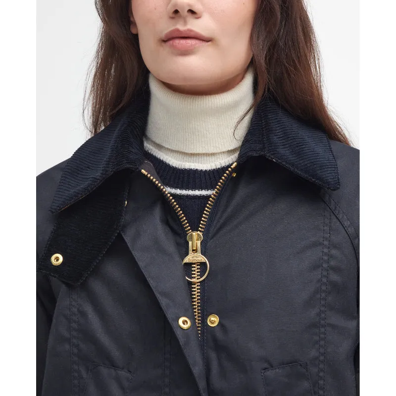 Barbour Modern Beadnell Ladies Wax Jacket - Navy/Classic