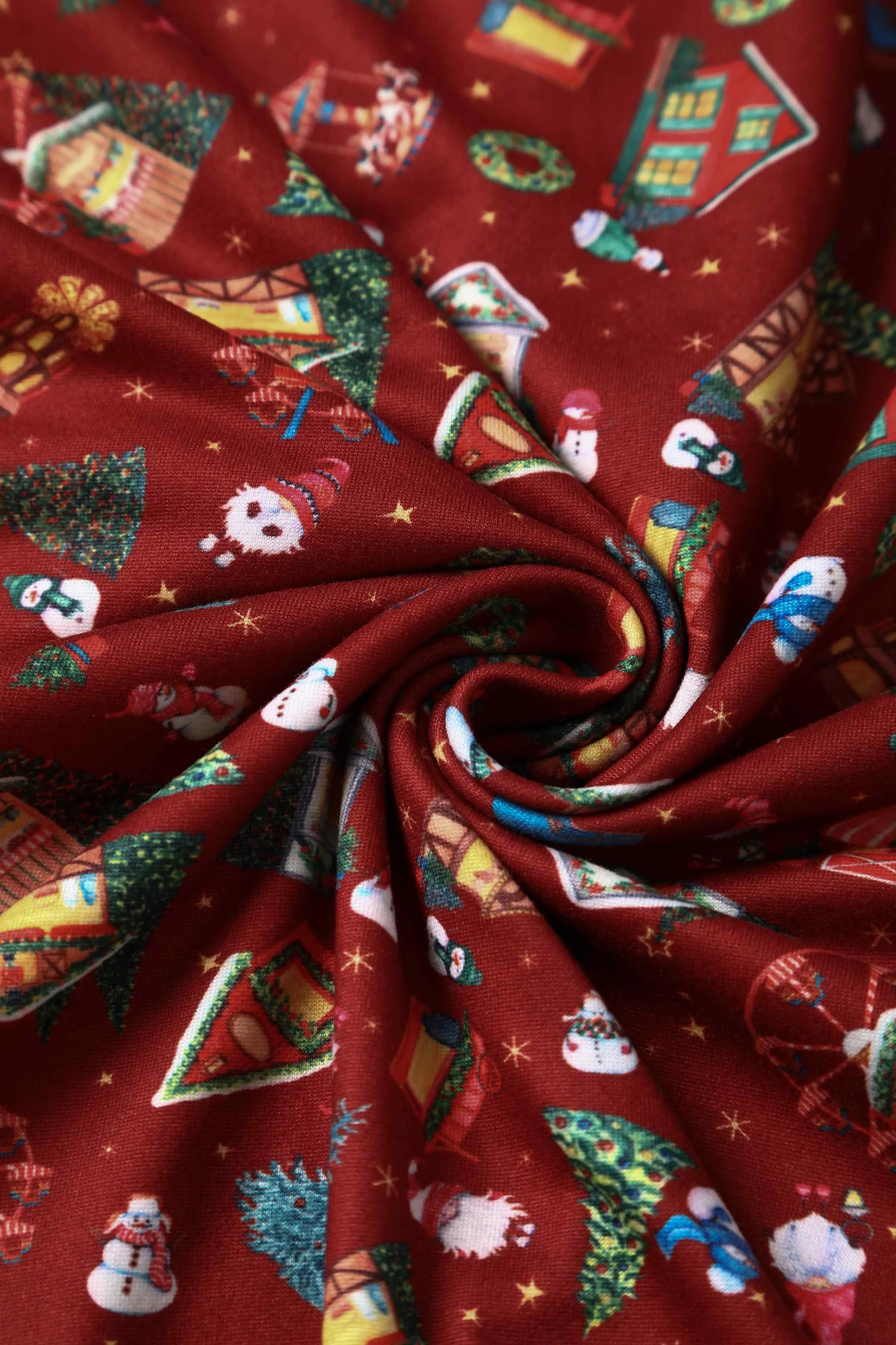 Billie Red Christmas Fair Long Sleeved Dress