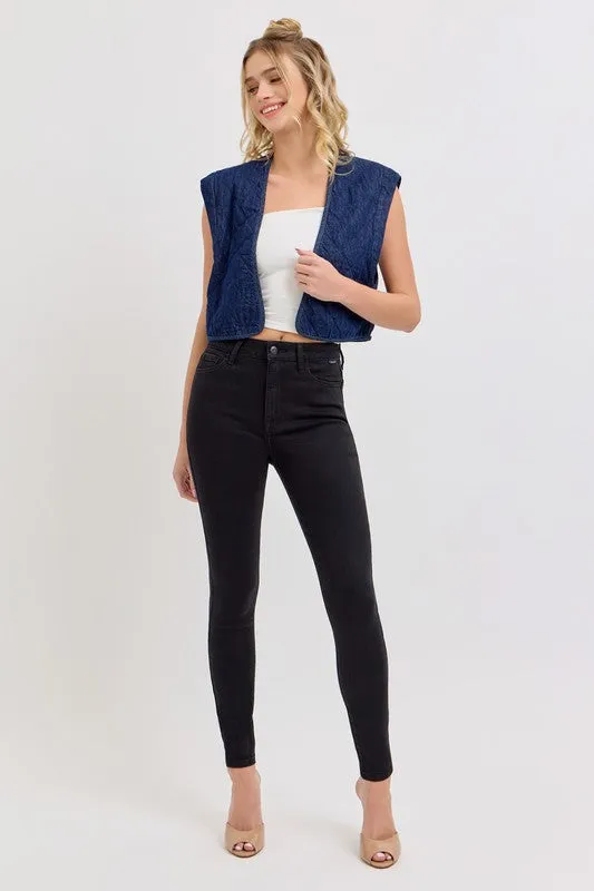 Black Mid Rise Skinny Denim