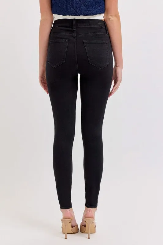 Black Mid Rise Skinny Denim