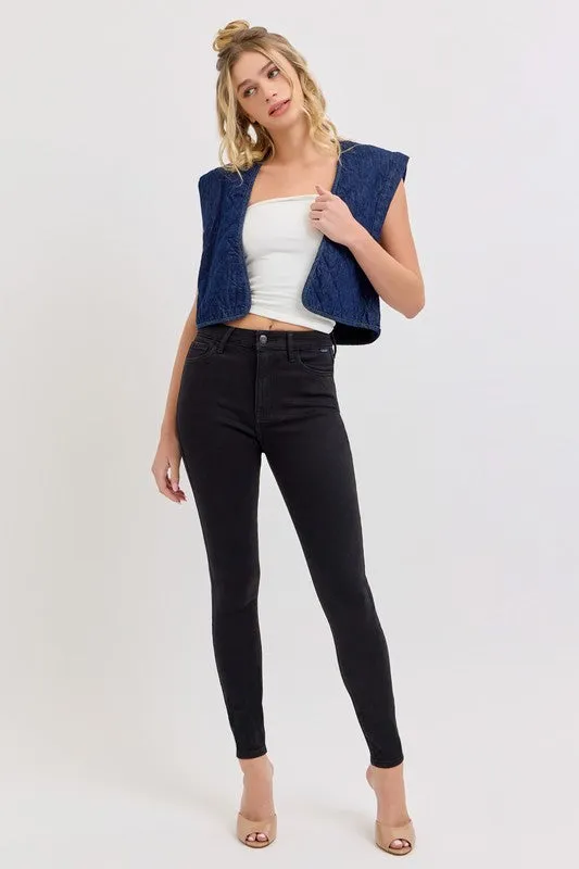 Black Mid Rise Skinny Denim