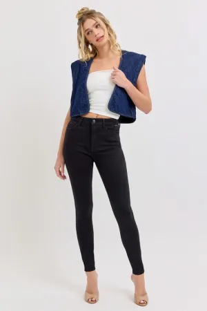 Black Mid Rise Skinny Denim
