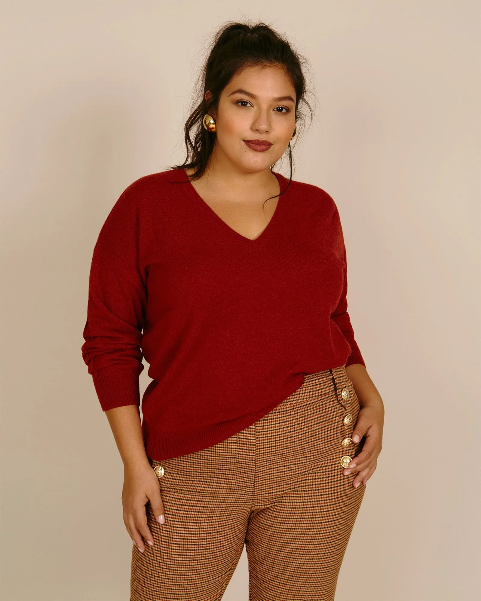 Cashmere Ava Sweater | Rust