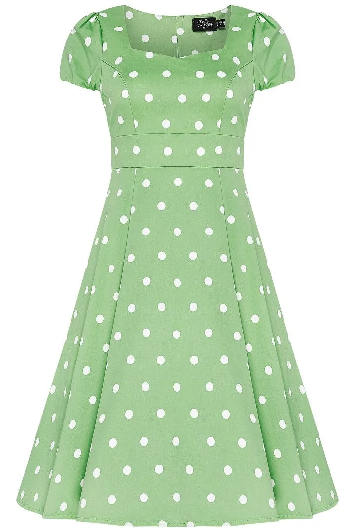Claudia Mint Green Polka Dot Dress