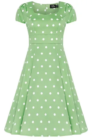 Claudia Mint Green Polka Dot Dress
