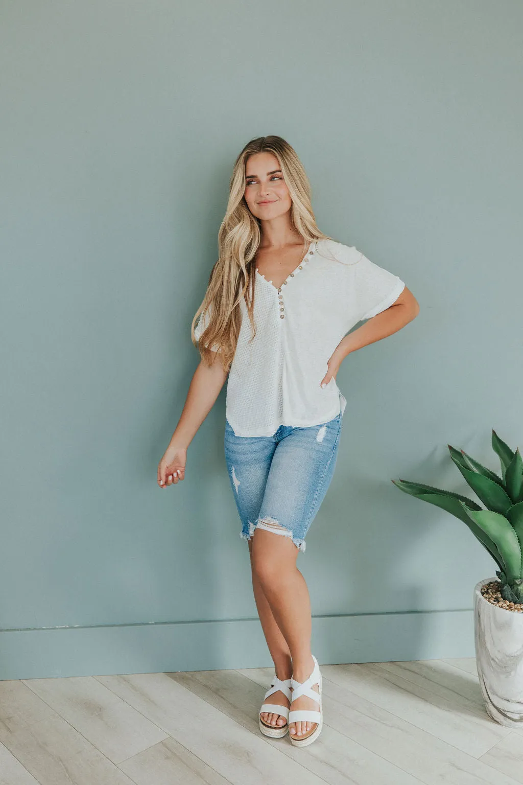 Day By Day V-Neck Tee