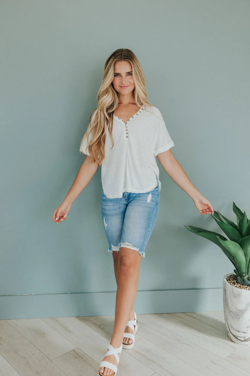 Day By Day V-Neck Tee