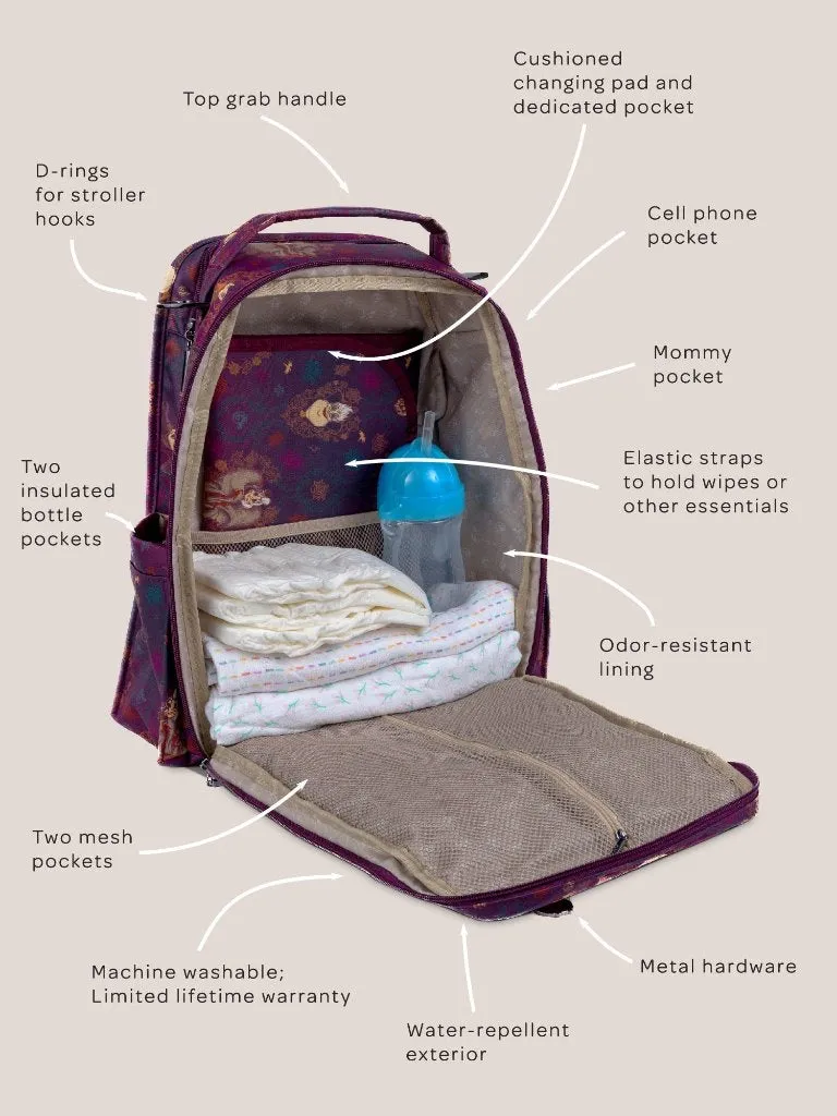 Disney Villains Be Right Back Diaper Bag Backpack - Dark Purple