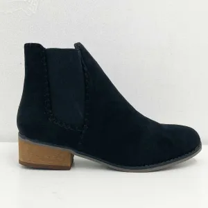 Dolcis Pasha Boots UK 5 Black Chelsea Ankle Faux Suede Low Heel