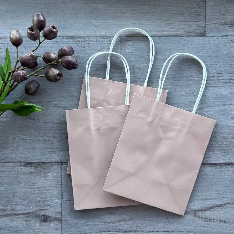 Gift Bag Small 10 Pack - Dusty Pink