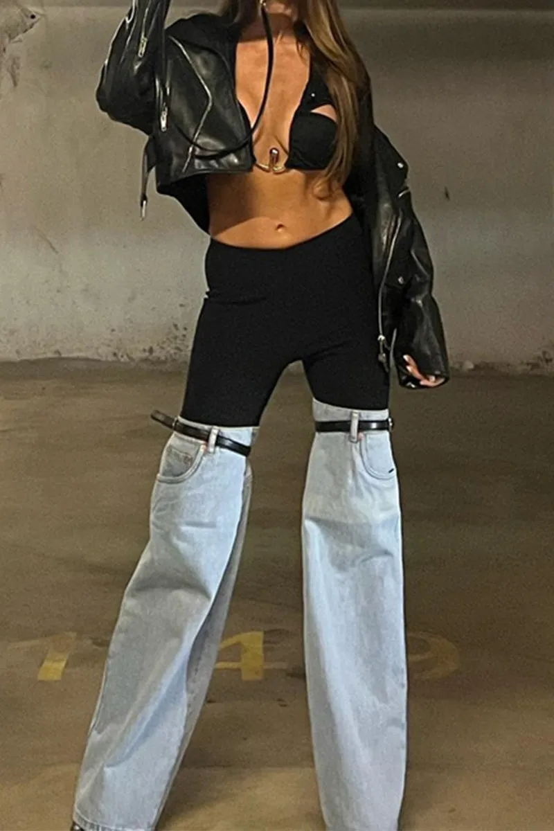 HPT1176 Urban Edge Strap Denim Pant