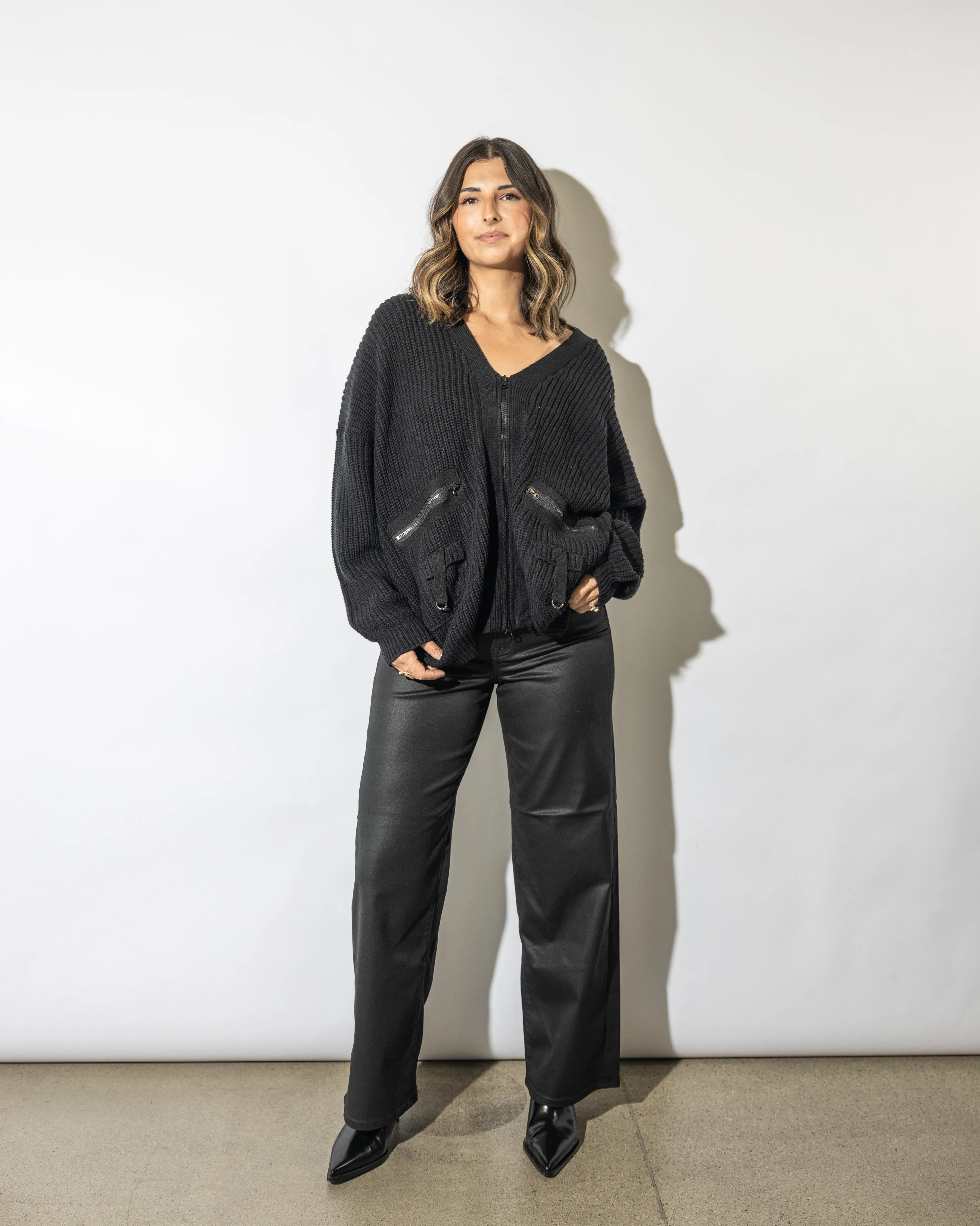 Jordyn Long Zip Utility Cardigan