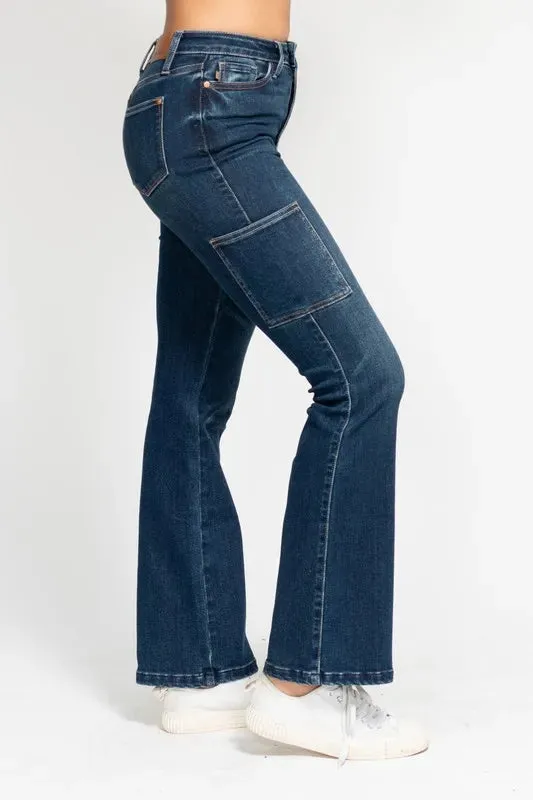 Judy Blue Full Size High Waist Cargo Bootcut Jeans Plus Size