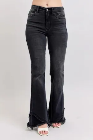 Judy Blue Full Size High Waist Flare W/ Mock Fray Tulip Hem Plus Size