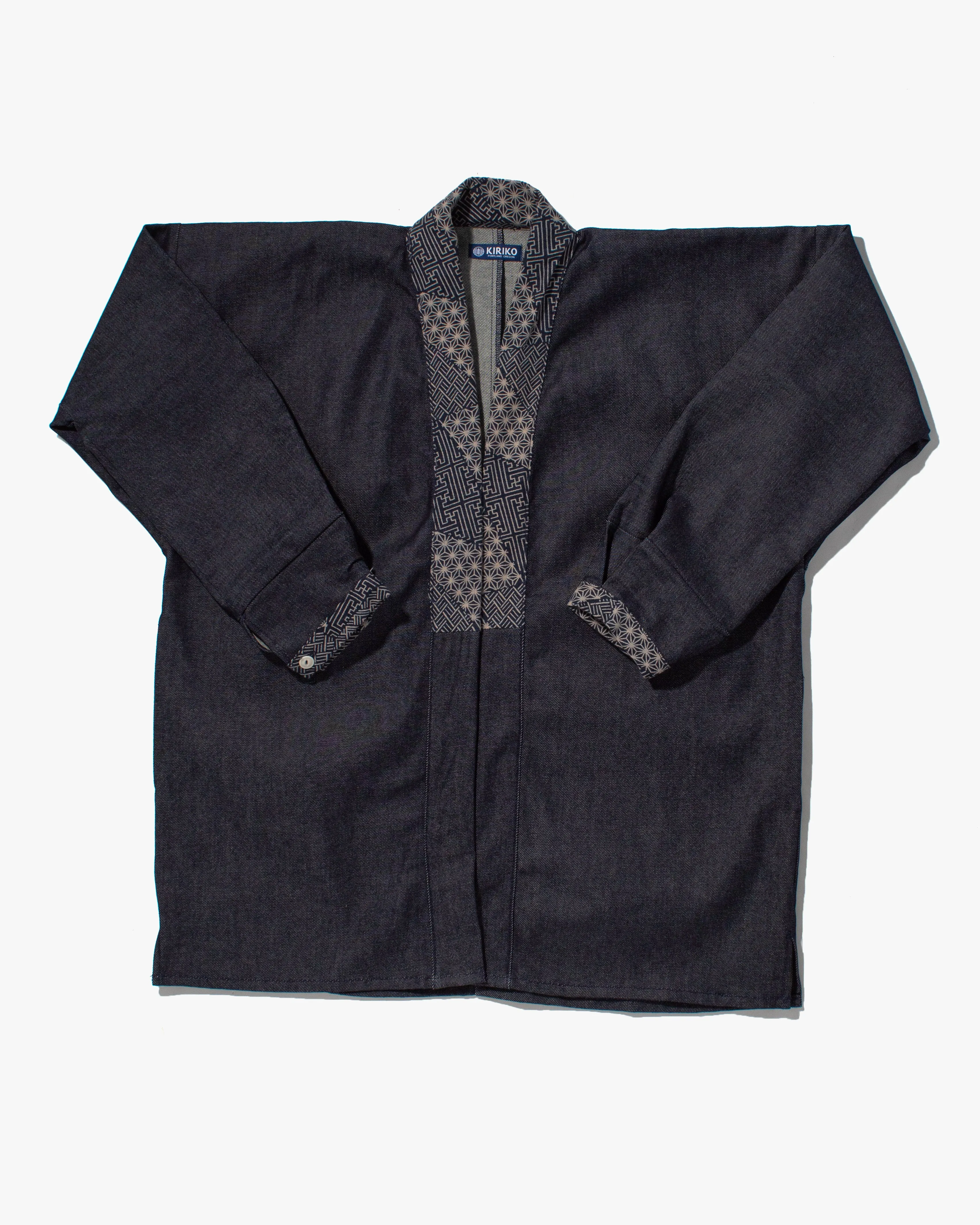Kiriko Original Jacket, Modern Noragi, 11.4 oz. Denim, Raw, Small Multi