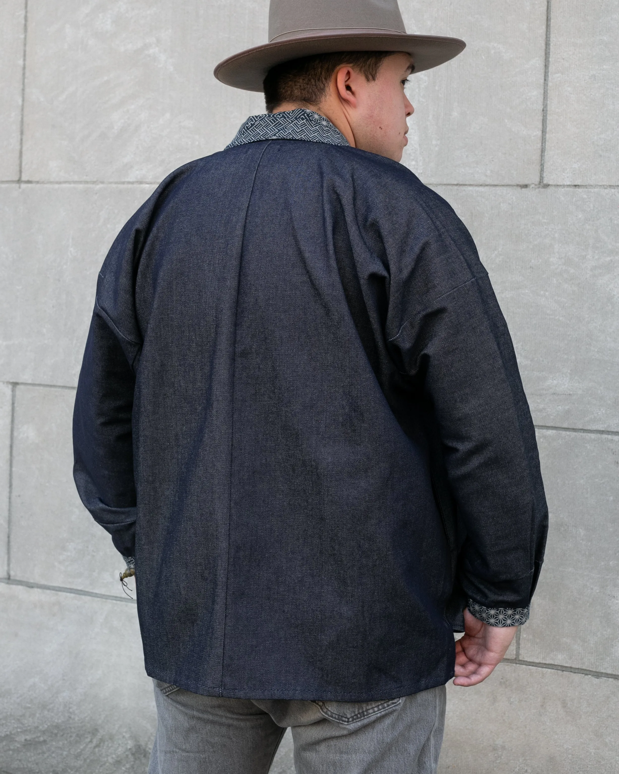 Kiriko Original Jacket, Modern Noragi, 11.4 oz. Denim, Raw, Small Multi