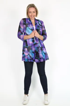MIA Purple Print  Mesh Open Cardigan