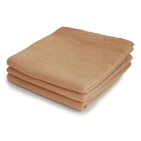 Mushie Muslin Cloth 3-Pack (Fall Yellow)