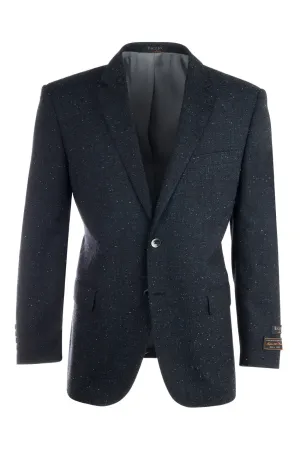 Novello Navy Blue Modern Fit, Pure Hopsack Wool Jacket by Tiglio Luxe FJ8031/1