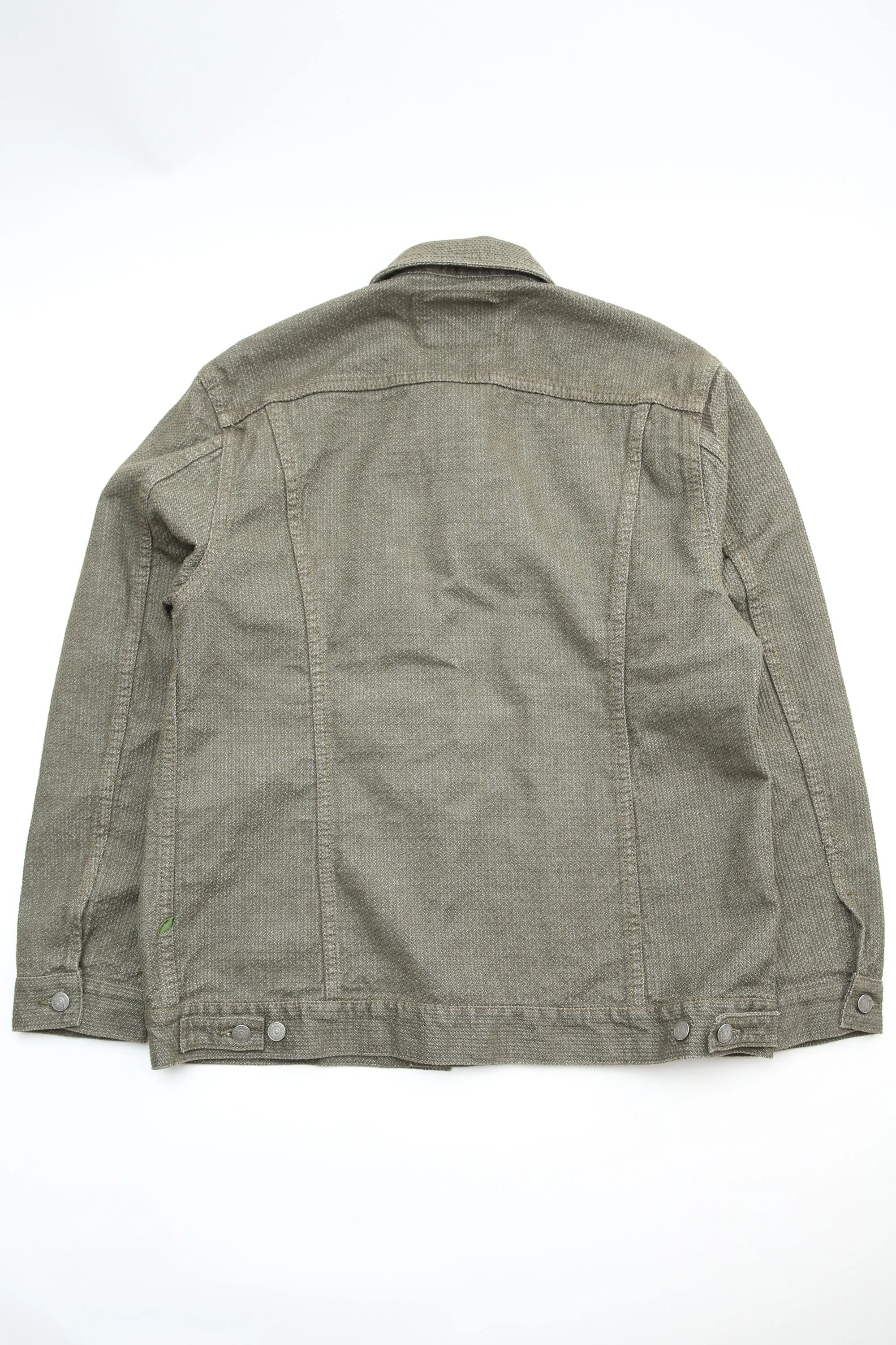Pure Blue Japan 6118-OLV Men's Woven Sashiko Type3 Jacket - Olive x Olive
