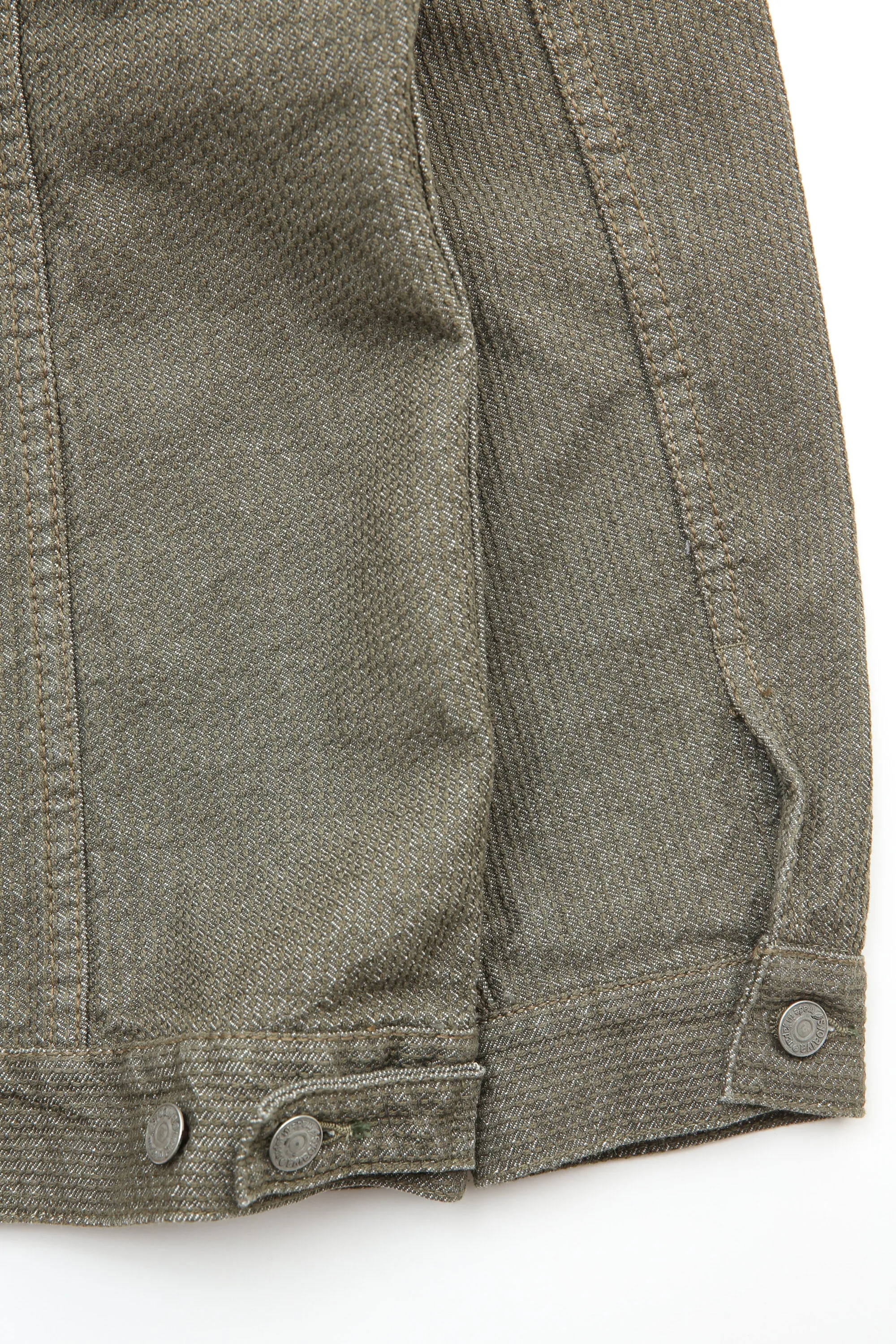 Pure Blue Japan 6118-OLV Men's Woven Sashiko Type3 Jacket - Olive x Olive