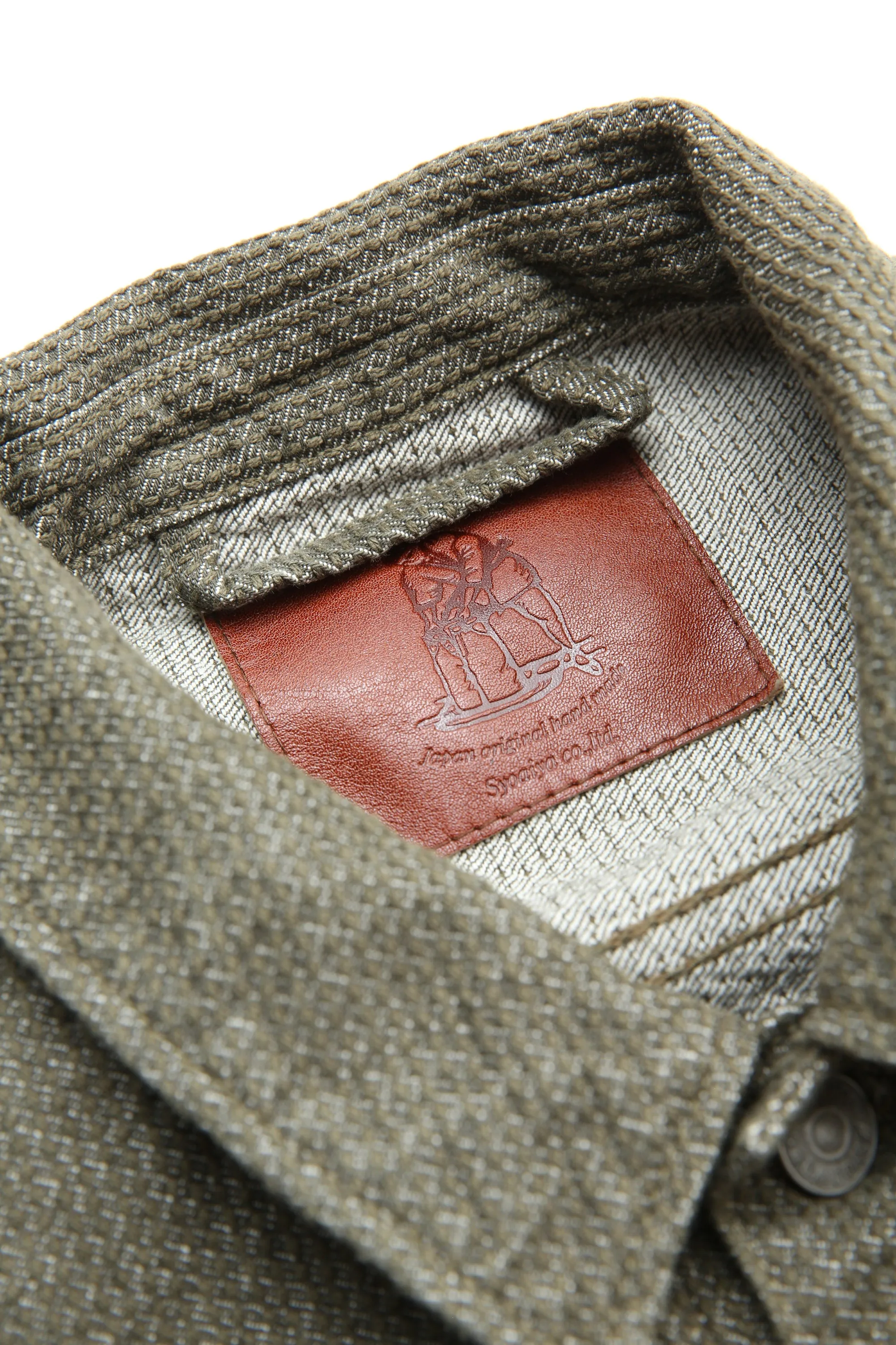 Pure Blue Japan 6118-OLV Men's Woven Sashiko Type3 Jacket - Olive x Olive