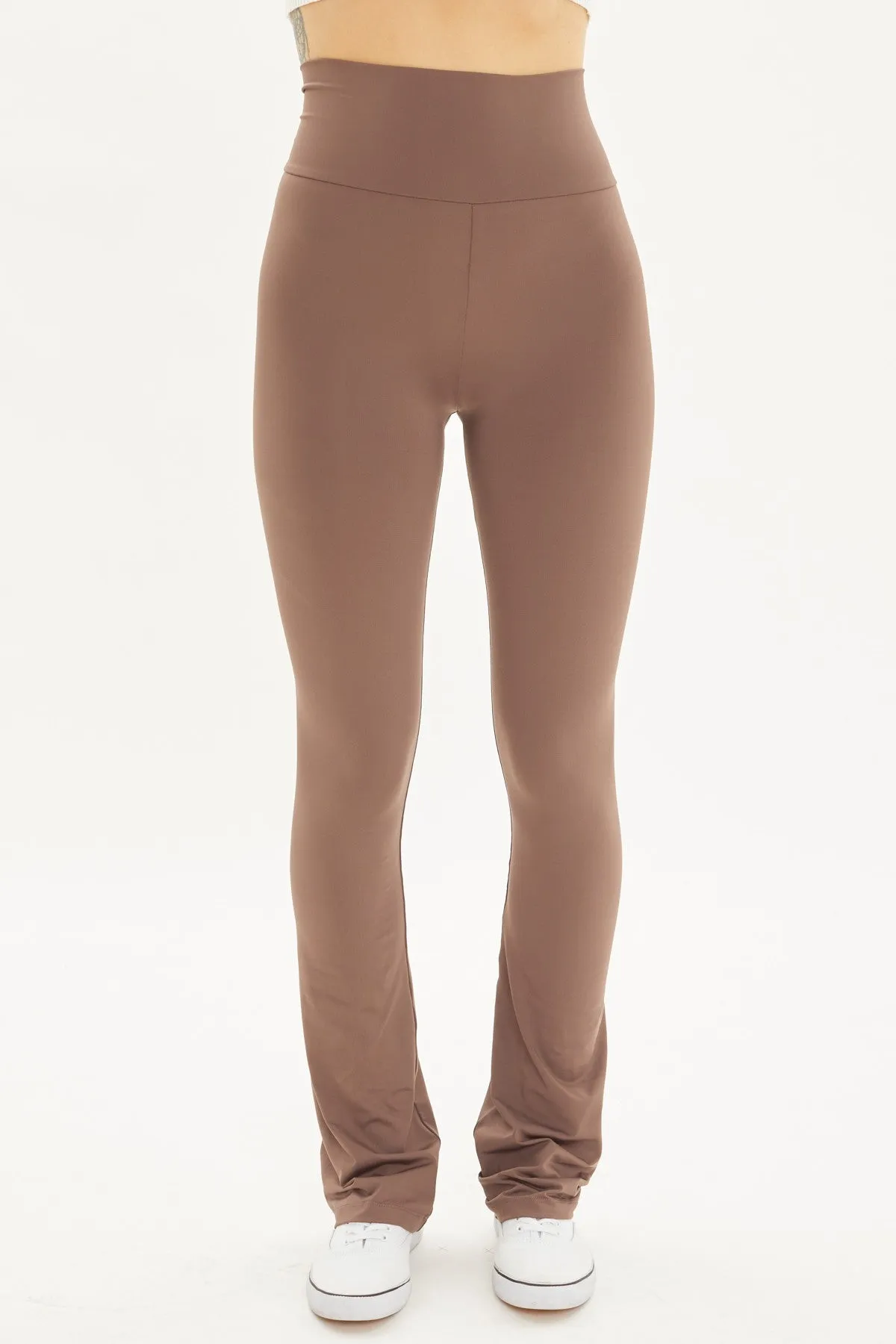 "Take It Easy" Brown High Waist Seamless Flare Leggings
