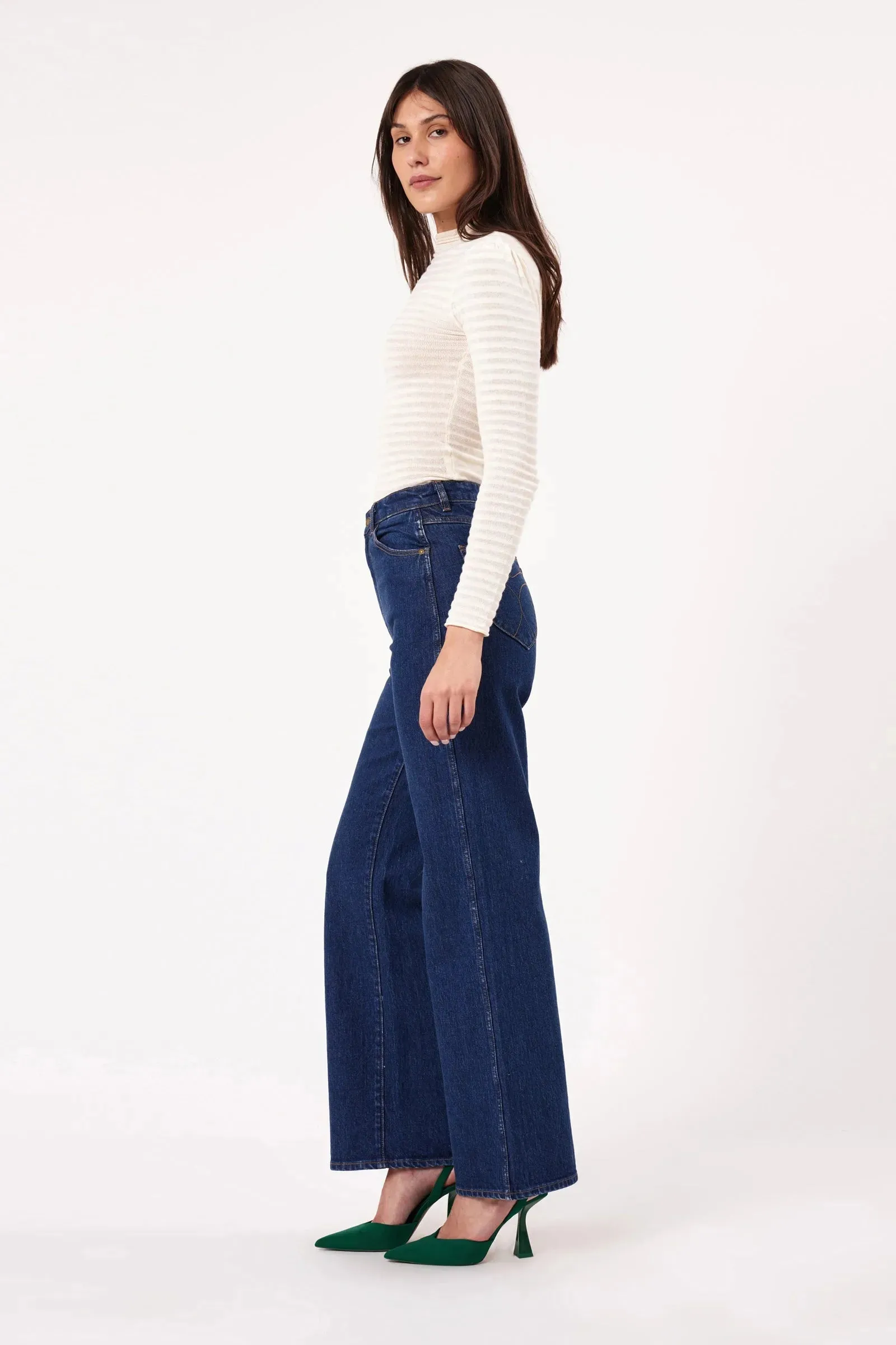 ROLLAS Heidi Wide-Leg Jean - Dark Stone