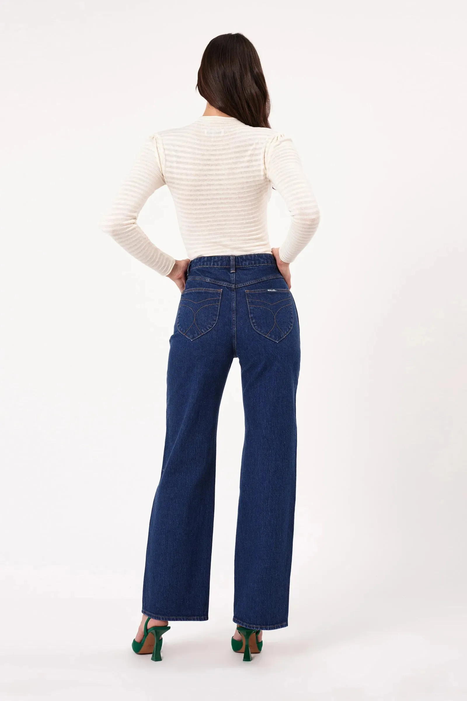 ROLLAS Heidi Wide-Leg Jean - Dark Stone