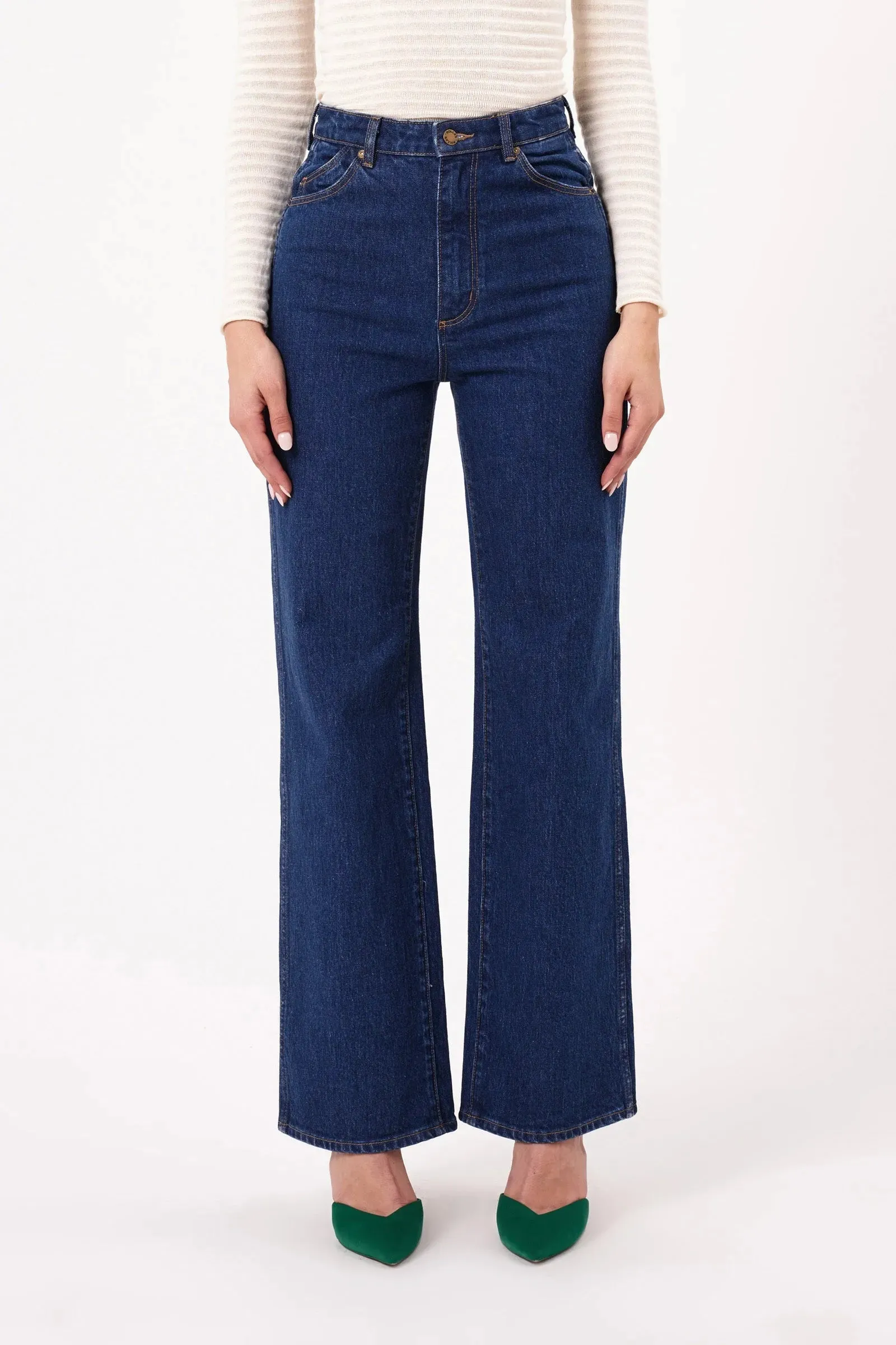ROLLAS Heidi Wide-Leg Jean - Dark Stone