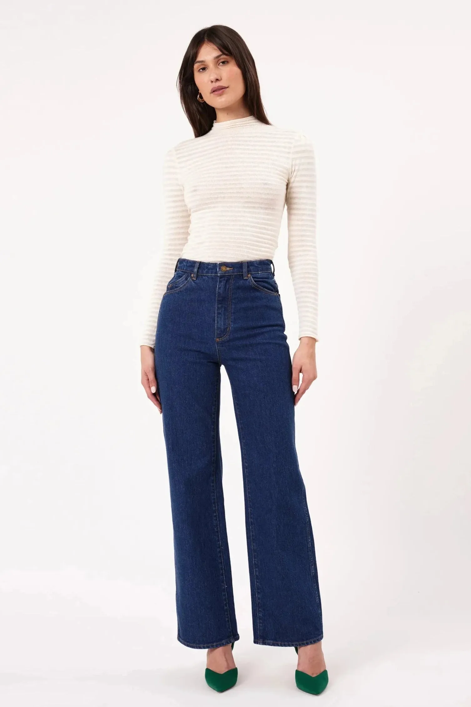 ROLLAS Heidi Wide-Leg Jean - Dark Stone