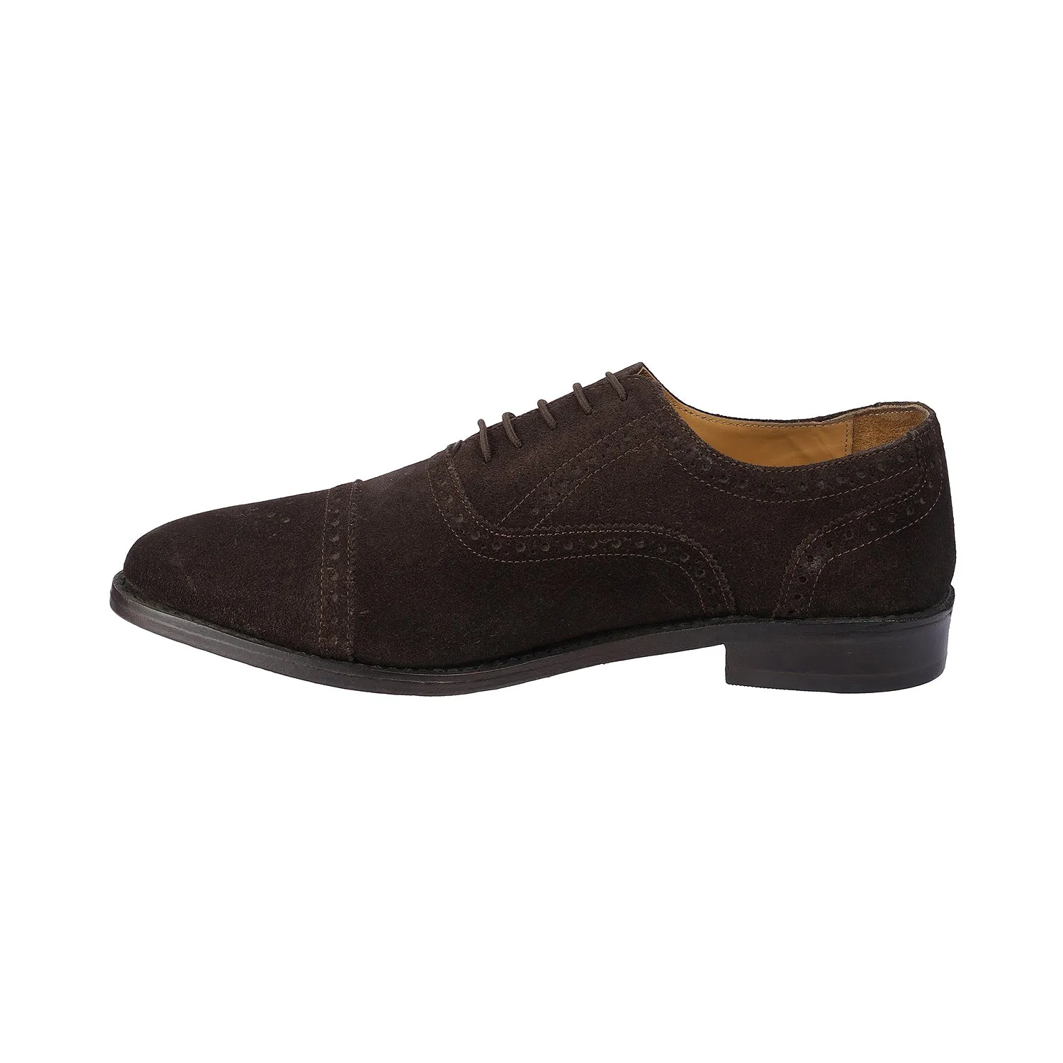 Samuel Windsor - Glasgow 59 <br> Big Size Regular Width Suede Leather Brown Formal Lace-Up Shoes
