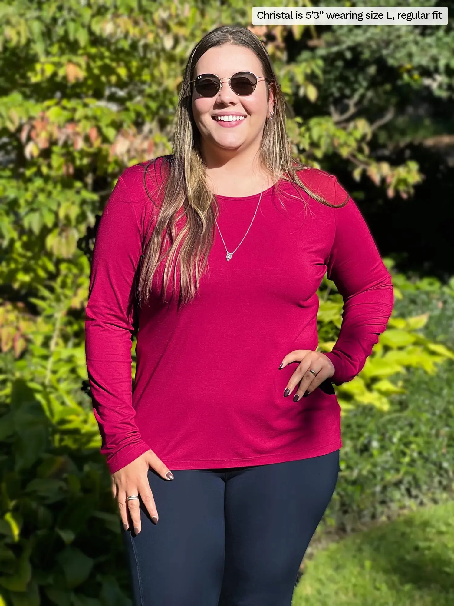 Shannon reversible neckline long sleeve tee