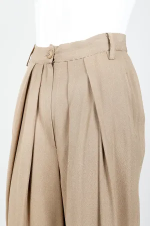 Taupe Pleated Crepe Pant