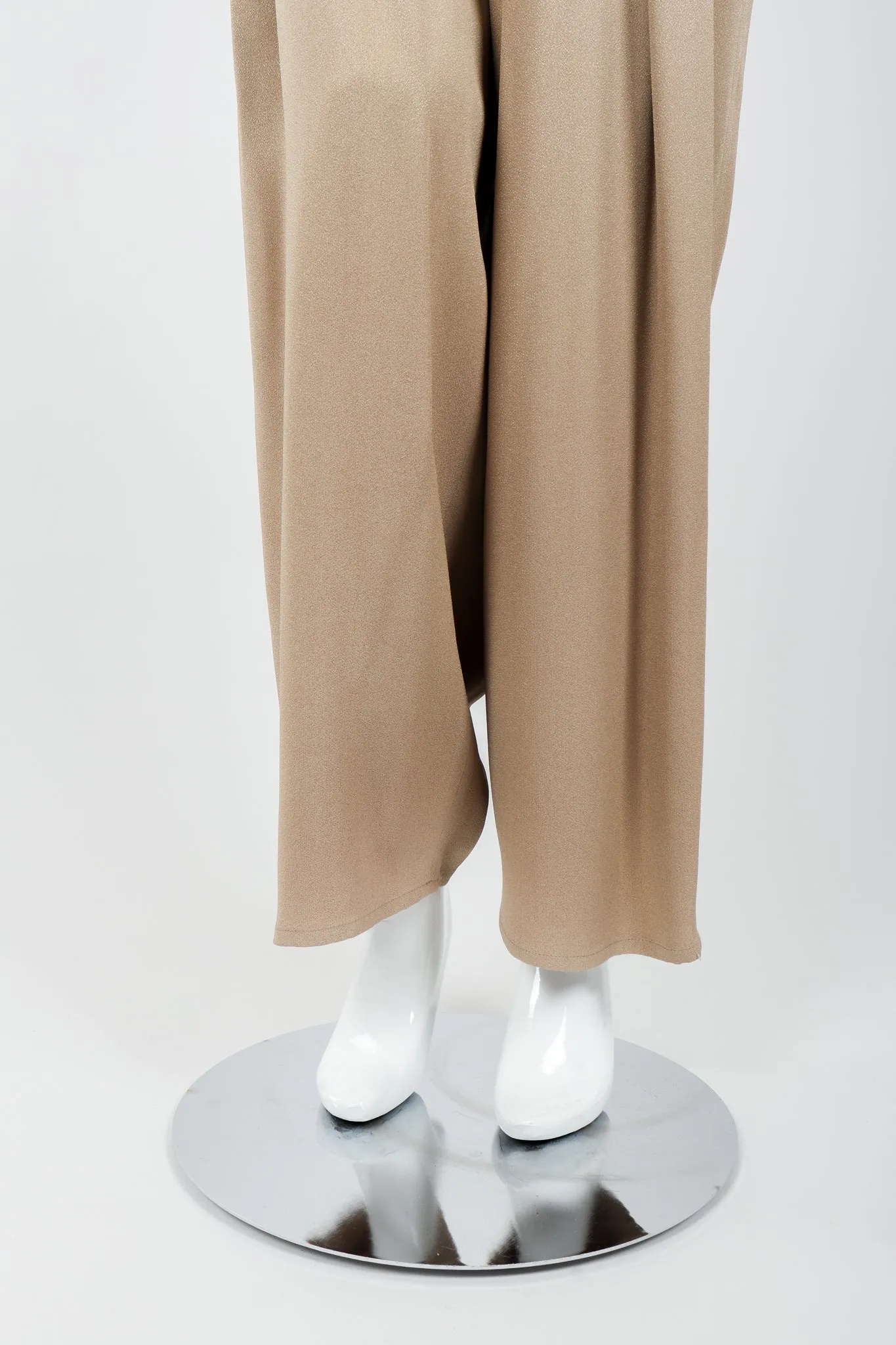 Taupe Pleated Crepe Pant