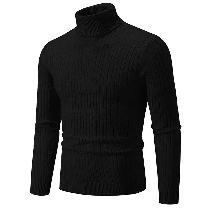 Trendy High Neck Knitted Sweater for Men – Stay Stylish & Warm!