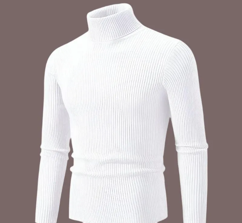 Trendy High Neck Knitted Sweater for Men – Stay Stylish & Warm!