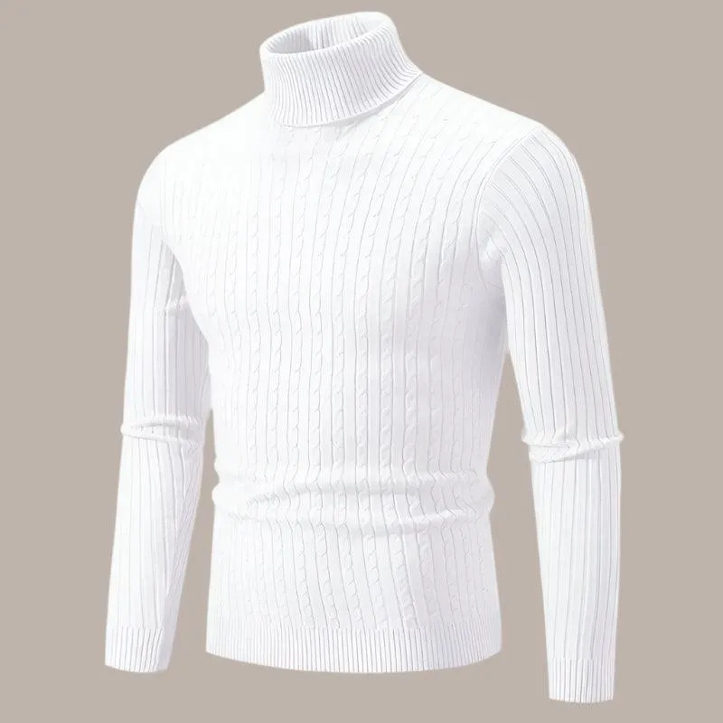 Trendy High Neck Knitted Sweater for Men – Stay Stylish & Warm!