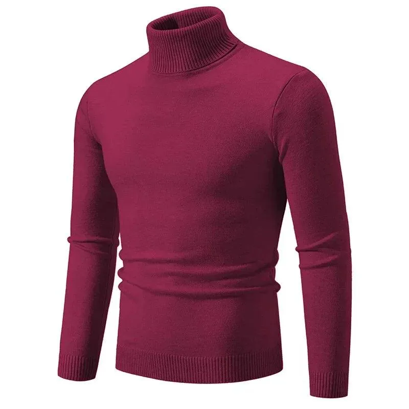 Trendy High Neck Knitted Sweater for Men – Stay Stylish & Warm!