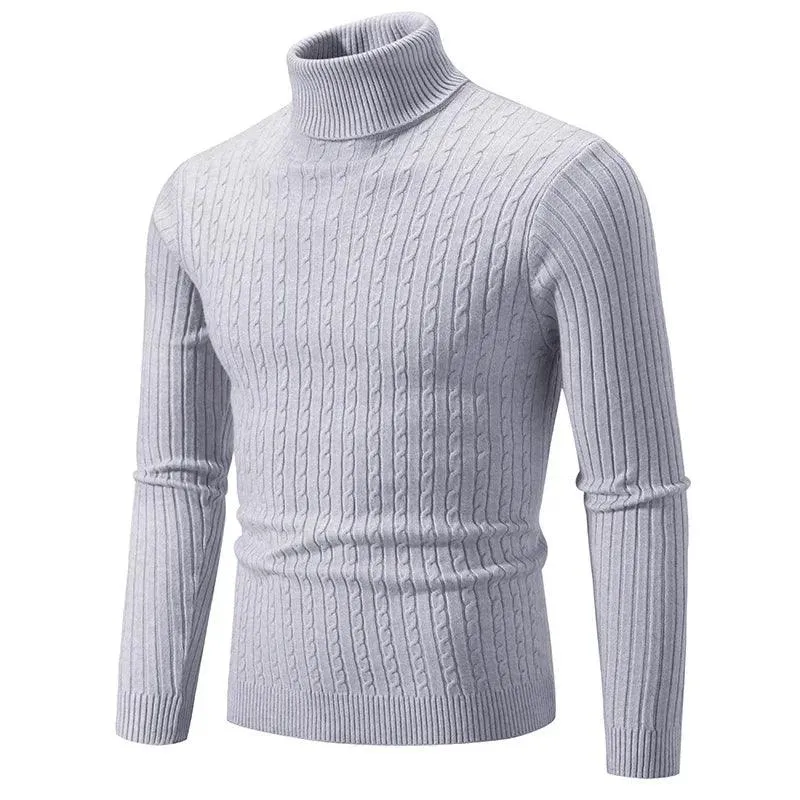Trendy High Neck Knitted Sweater for Men – Stay Stylish & Warm!