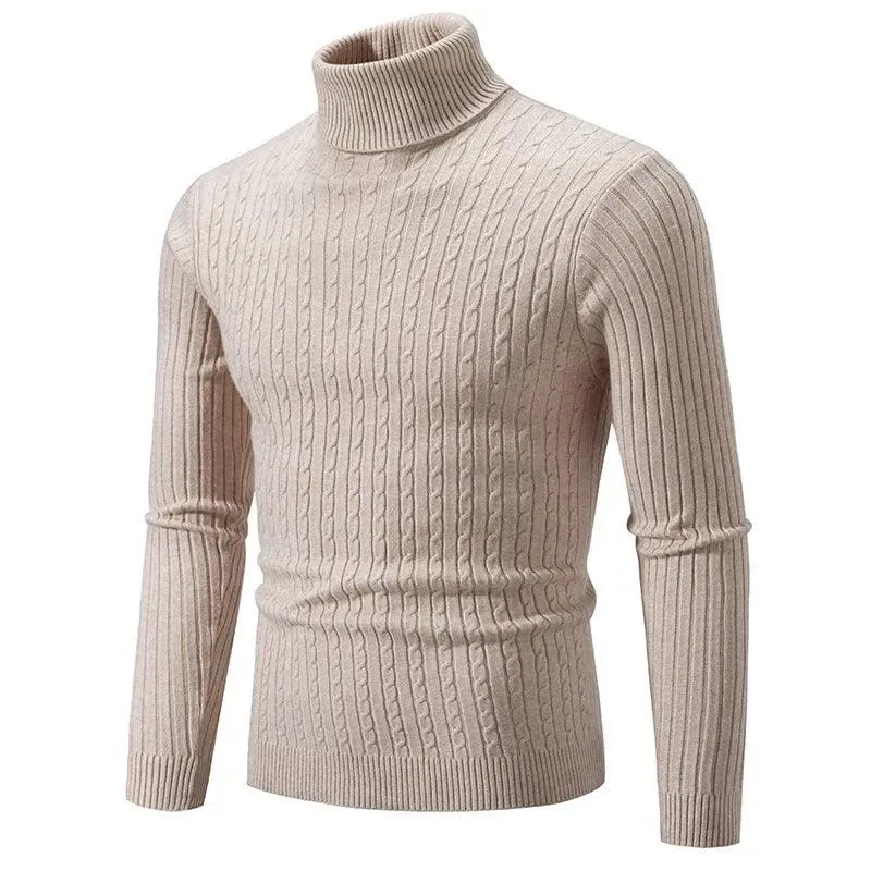 Trendy High Neck Knitted Sweater for Men – Stay Stylish & Warm!