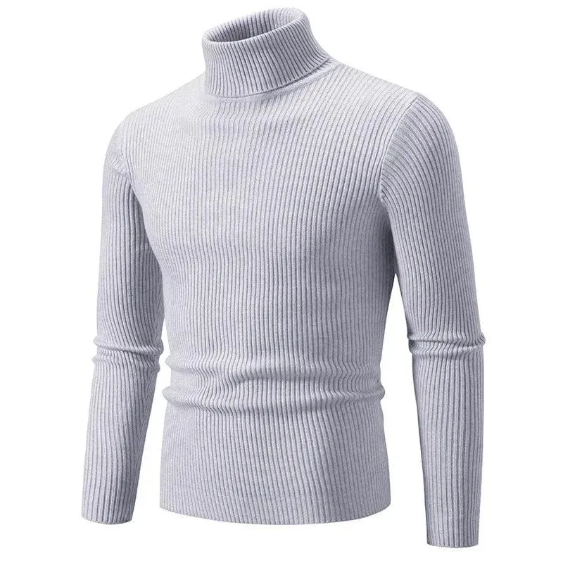 Trendy High Neck Knitted Sweater for Men – Stay Stylish & Warm!