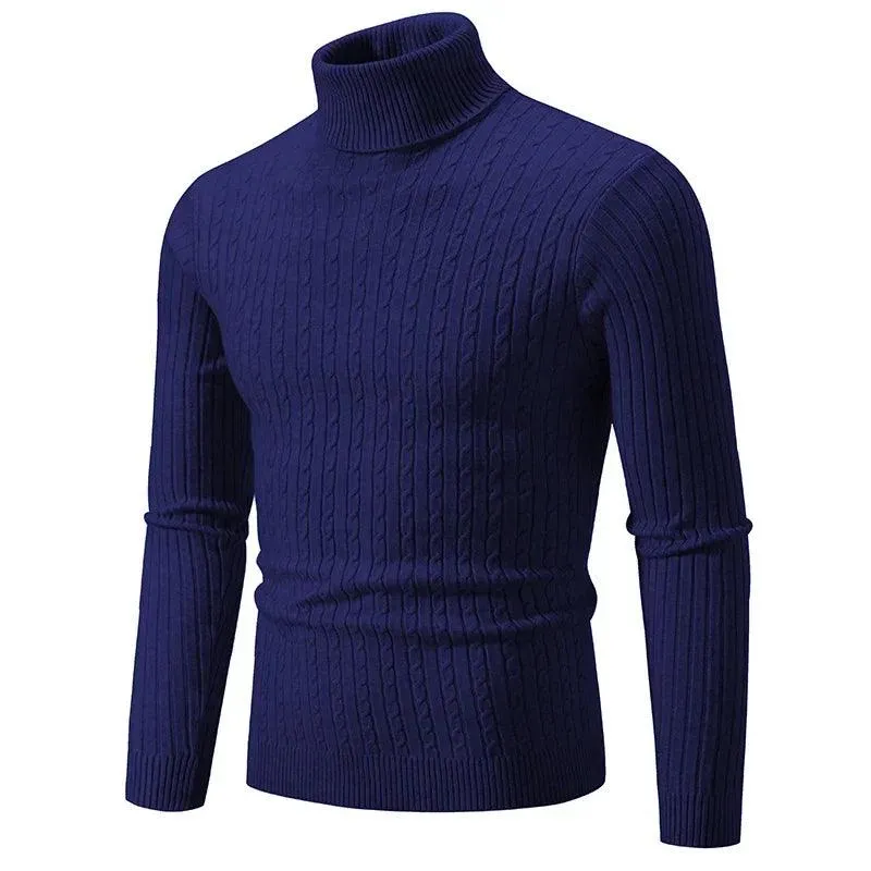 Trendy High Neck Knitted Sweater for Men – Stay Stylish & Warm!