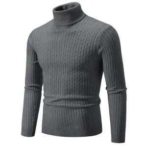 Trendy High Neck Knitted Sweater for Men – Stay Stylish & Warm!