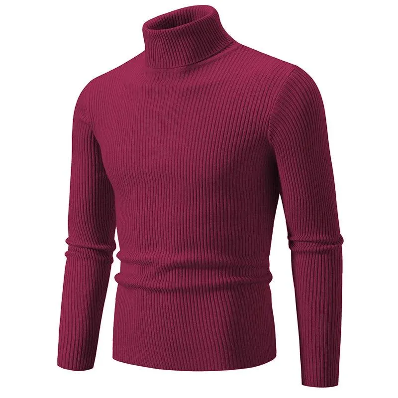 Trendy High Neck Knitted Sweater for Men – Stay Stylish & Warm!