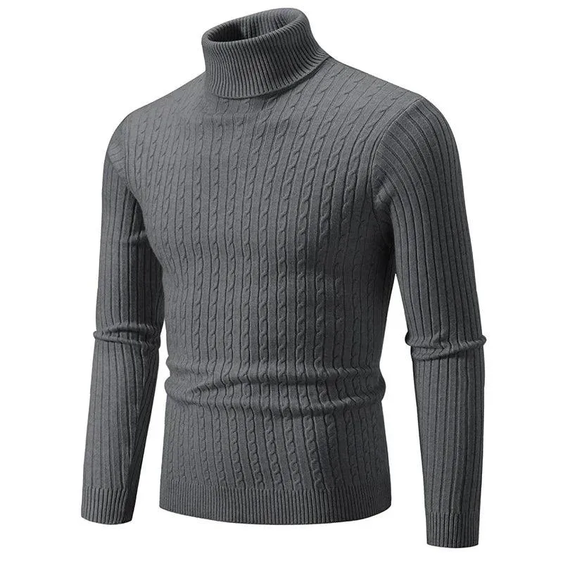 Trendy High Neck Knitted Sweater for Men – Stay Stylish & Warm!