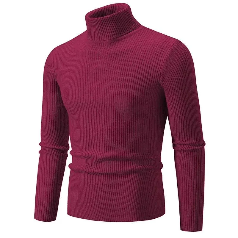 Trendy High Neck Knitted Sweater for Men – Stay Stylish & Warm!