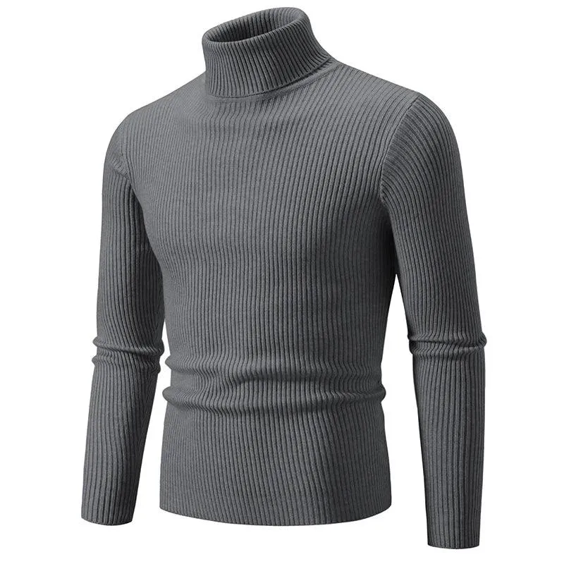 Trendy High Neck Knitted Sweater for Men – Stay Stylish & Warm!